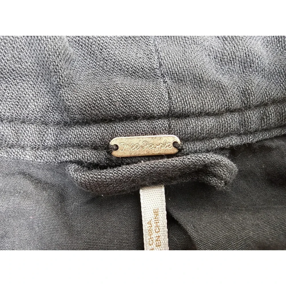 Free People Jacket Womens Small Black Belted Utility Safari Pockets Open Front